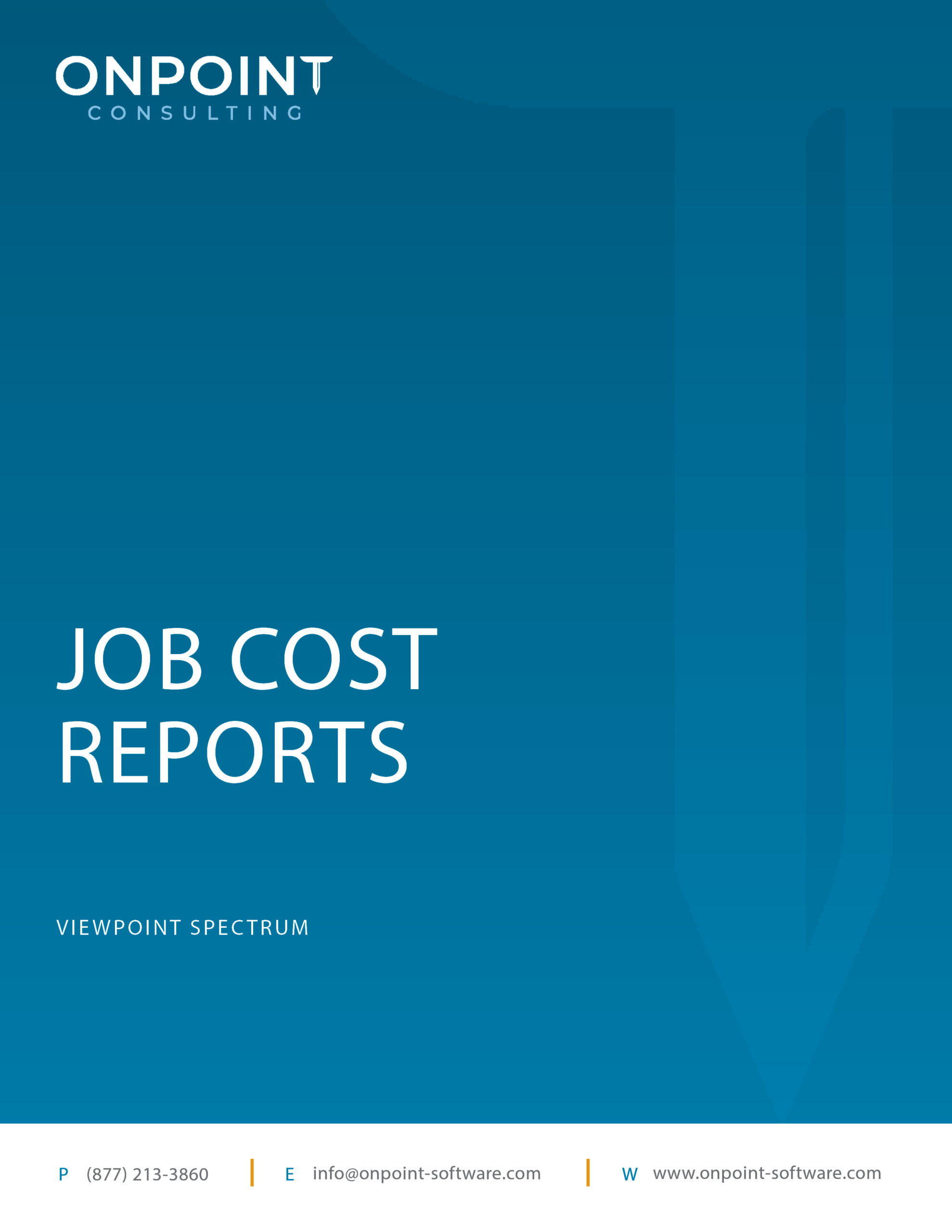 Viewpoint Spectrum Job Cost Reports Summary