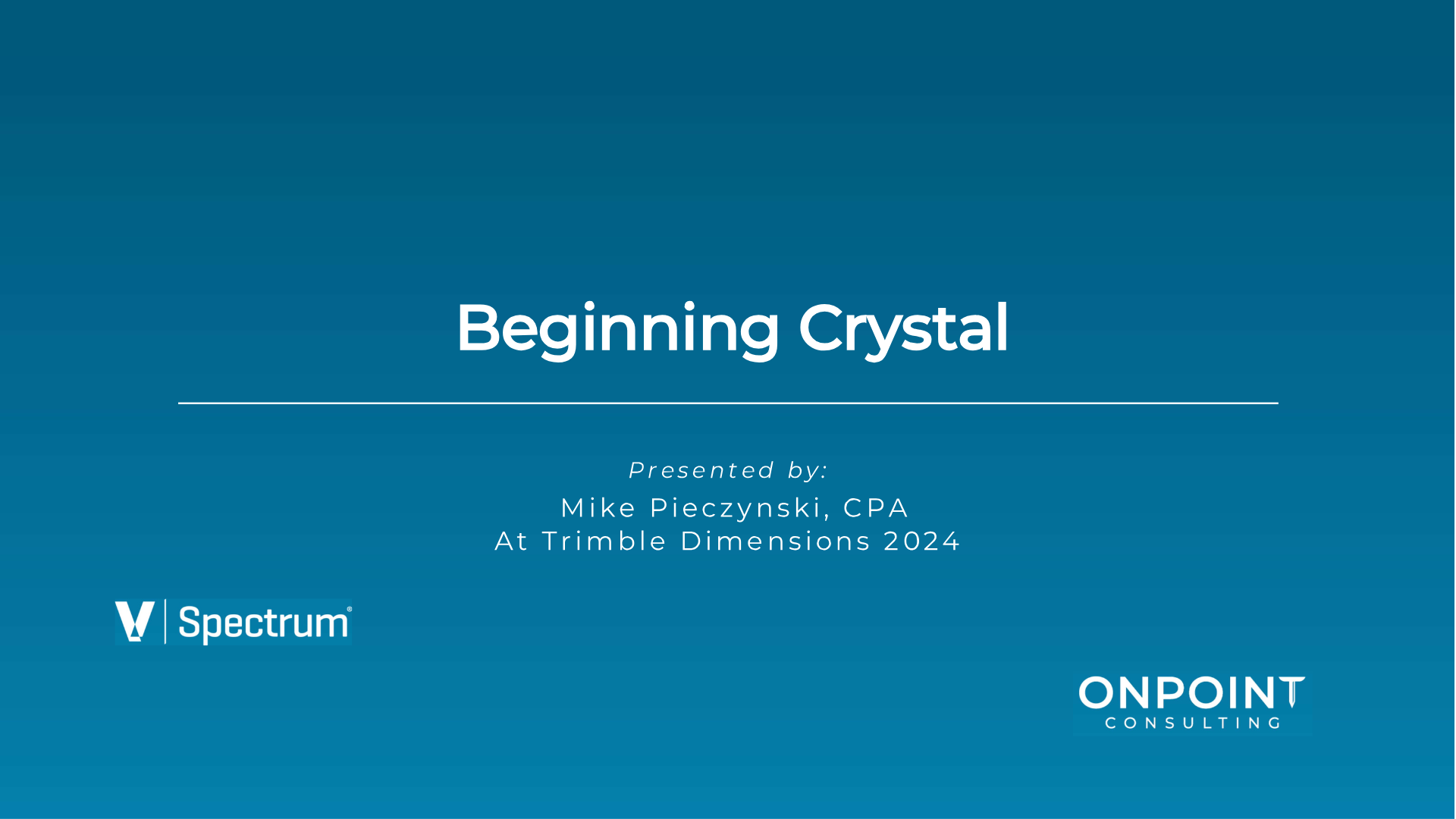 Need Help Beginning Crystal Reports? Mike Pieczynski shares his insights at Trimble Dimensions 2024